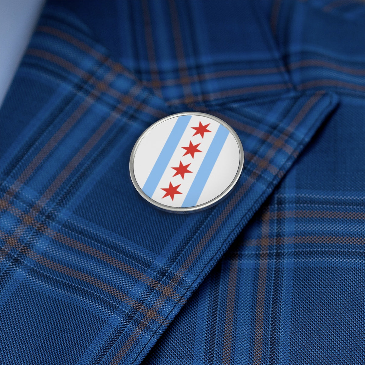 Chicago Flag Metal Pin