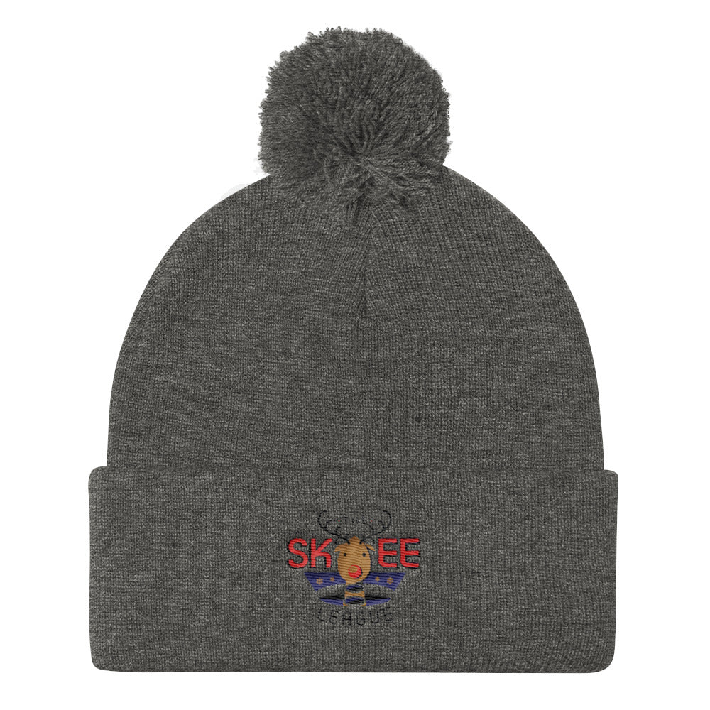 Rein-skeer Pom Pom Knit Cap