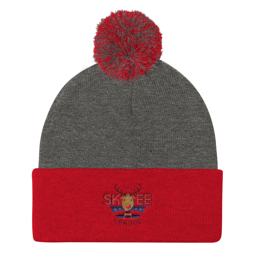 Rein-skeer Pom Pom Knit Cap