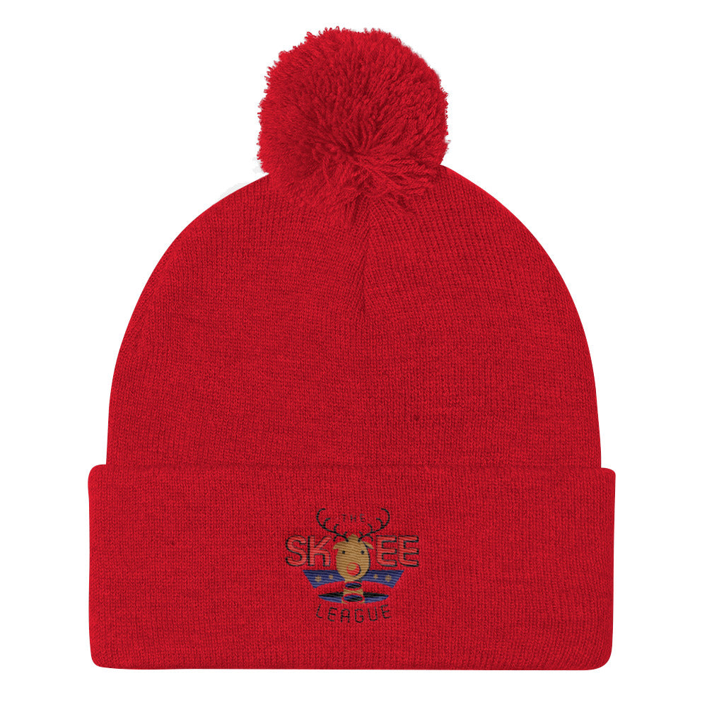 Rein-skeer Pom Pom Knit Cap