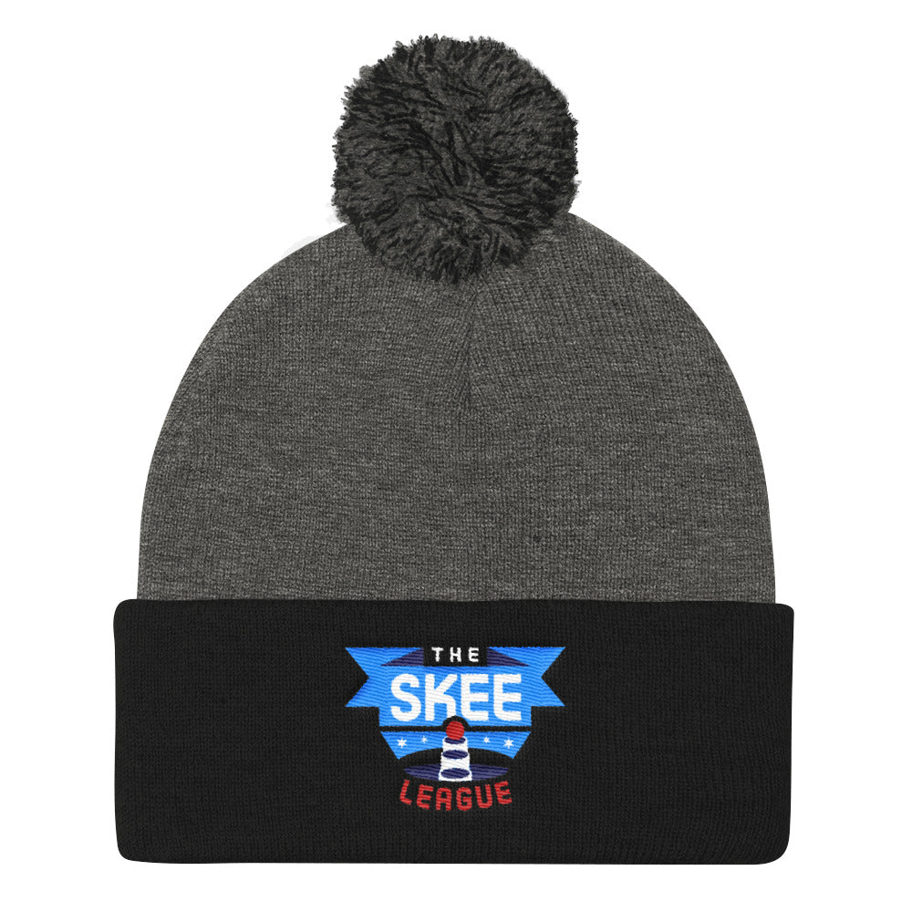 Skee League Logo Pom Pom Knit Cap