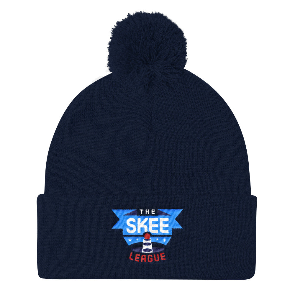 Skee League Logo Pom Pom Knit Cap
