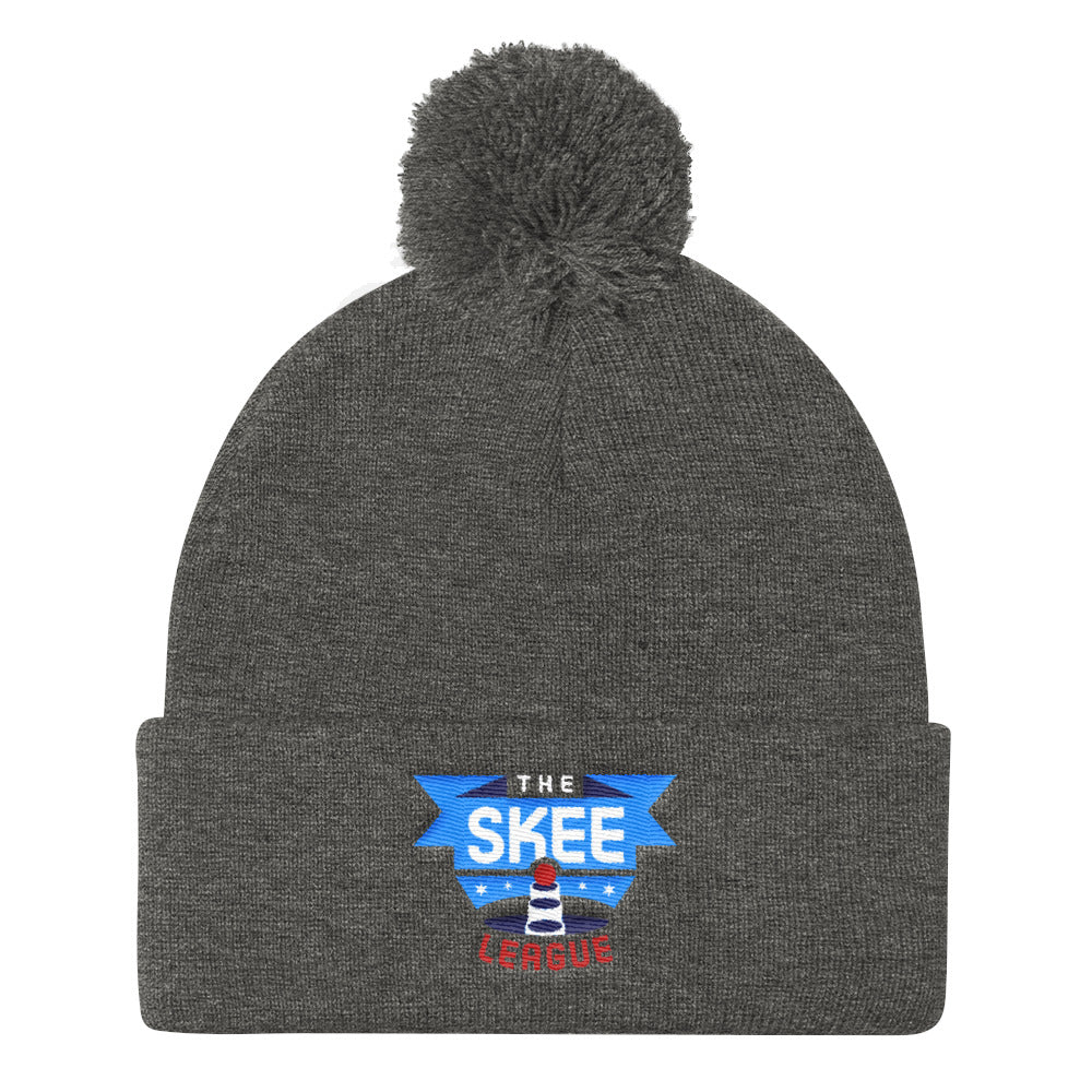 Skee League Logo Pom Pom Knit Cap