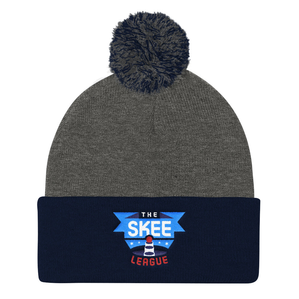 Skee League Logo Pom Pom Knit Cap
